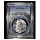 1963 FRANKLIN HALF DOLLAR PCGS MS63