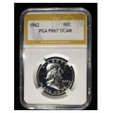 1962 FRANKLIN 50C PGA SUPERB GEM PROOF DCAM