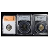 (3) GRADED WASHINGTON QUARTERS