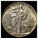 1942 WALKING LIBERTY HALF AU/BU