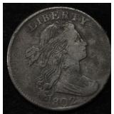 1802 DRAPED BUST CENT VF