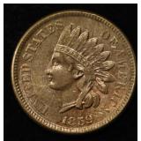 1859 INDIAN CENT CH/GEM BU