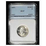 1949-D WASHINGTON QUARTER NNC SUPERB GEM BU