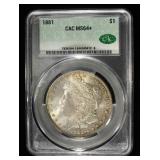 1881 MORGAN DOLLAR CAC MS-64+