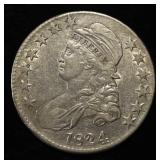 1824 BUST HALF DOLLAR XF