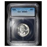 1953 WASHINGTON QUARTER ICG MS66