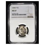1944-P WAR NICKEL NGC MS67