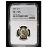 1943-D WAR NICKEL NGC MS67 5FS