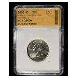 2002-D WASHINGTON QUARTER SGS PERFECT GEM BU