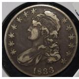 1833 CAPPED BUST HALF DOLLAR XF