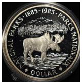 1985 $1 CANADIAN .500 SILVER DOLLAR
