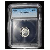 1959 ROOSEVELT DIME ICG MS67