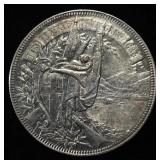 1883 SWISS SILVER SHOOTING MEDAL LUGANO 5 FRANCS