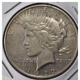 1922 PEACE DOLLAR AU