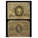 SECOND & THIRD 5C FRACTIONAL CURRENCY