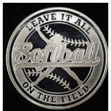SOFTBALL 1 OZ .999 SILVER ROUND