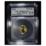 2023 1/10 OZ GOLD BRITANNIA ICG BU