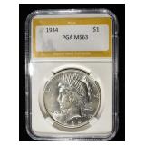 1934 PEACE DOLLAR PGA CH BU