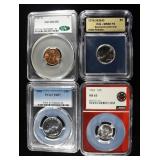 (4) GRADED COINS