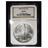 2005 AMERICAN SILVER EAGLE NGC MS69
