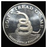 DONï¿½T TREAD ON ME 1 OZ .999 SILVER ROUND