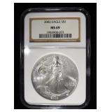 2002 AMERICAN SILVER EAGLE NGC MS69