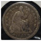 1853-O SEATED HALF DIME ARR VF
