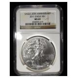 2011 AMERICAN SILVER EAGLE NGC MS69