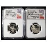 (2) 2022-S CLAD WASHINGTON QUARTERS NGC PF70