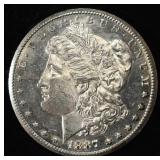 1887-S MORGAN DOLLAR BU, REV IS DMPL