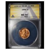 1956 WHEAT CENT ANACS MS66 RED