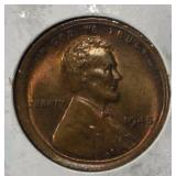 1945 WHEAT CENT ERROR CENT CH UNC