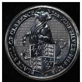 2018 BLACK BULL OF CLARENCE 2 OZ .999 SILVER