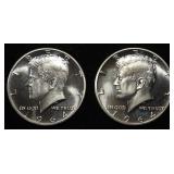(2) 90% SILVER 1964 KENNEDY HALF DOLLARS PROOF BU