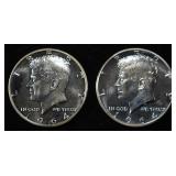 (2) 90% SILVER 1964 KENNEDY HALF DOLLARS PROOF BU