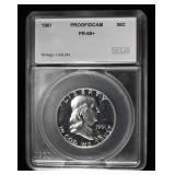 1961 FRANKLIN HALF DOLLAR SEGS SUPERB GEM+ PROOF