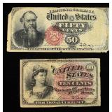 FOURTH ISSUE 10C & 50C FRACTIONAL CURRENCY