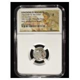 336-323 BC HERACLES/ZEUS AR DRACHM NGC F