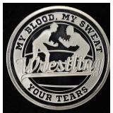 WRESTLING 1 OZ .999 SILVER ROUND