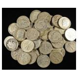 (50) 90% SILVER ROOSEVELTS DIMES