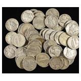 (50) MERCURY DIMES