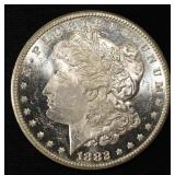 1882-CC MORGAN DOLLAR CH TO GEM BU DMPL