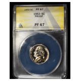 1953 JEFFERSON NICKEL ANACS PF67