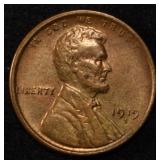 1919-S WHEAT CENT CH BU LOTS OF RED