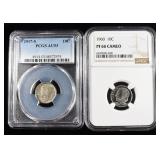 (2) GRADED DIMES