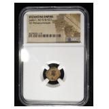 JUSTIN I, AD 518-527, AE PENTANUMMIUM NGC