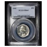 1941 WASHINGTON QUARTER PCGS PR64