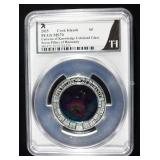 2025 COOK IS. COLORIZED GLASS & SILVER PCGS MS70