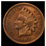 1907 INDIAN HEAD CENT BU RB