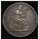 1877-S SEATED LIBERTY HALF DOLLAR AU